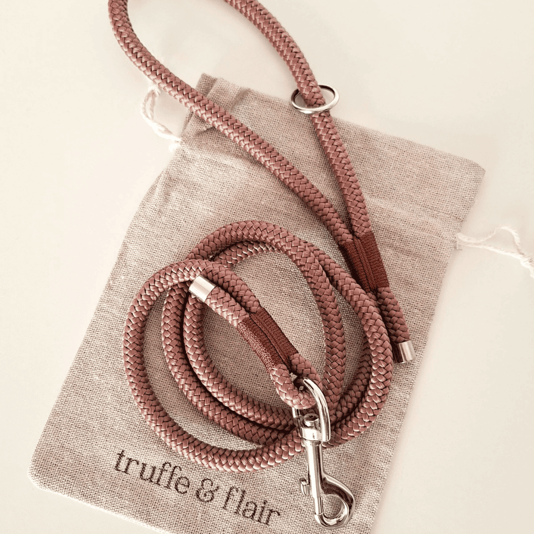 laisse-chiens-paracorde-vieux-rose-truffeetflair