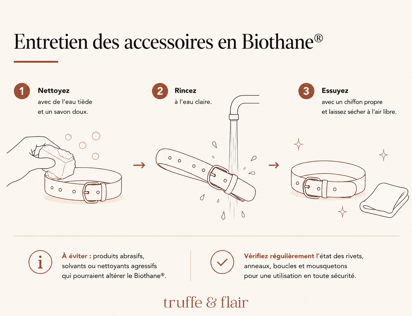 entretien accessoires chien biothane collier