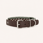collier-paracorde-marron-vert-biothane-tresse-chien