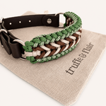 collier-truffeflair-chien-marron-vert-paracorde-biothane-tresse