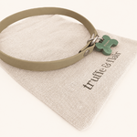 truffeetflair-collier-biothane-porte-medaille-chien-kaki
