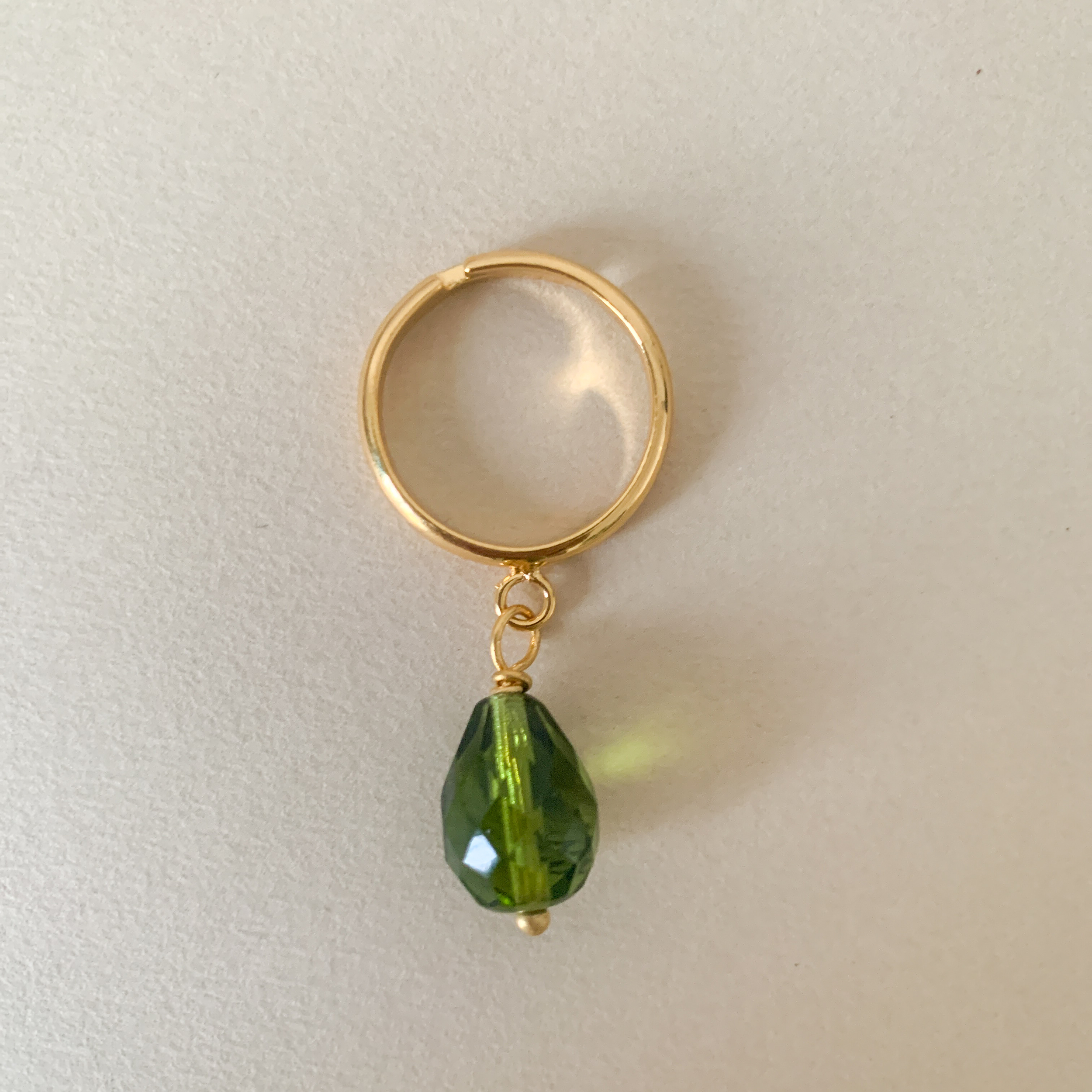 Bague pampille SOLO - Bohème verte
