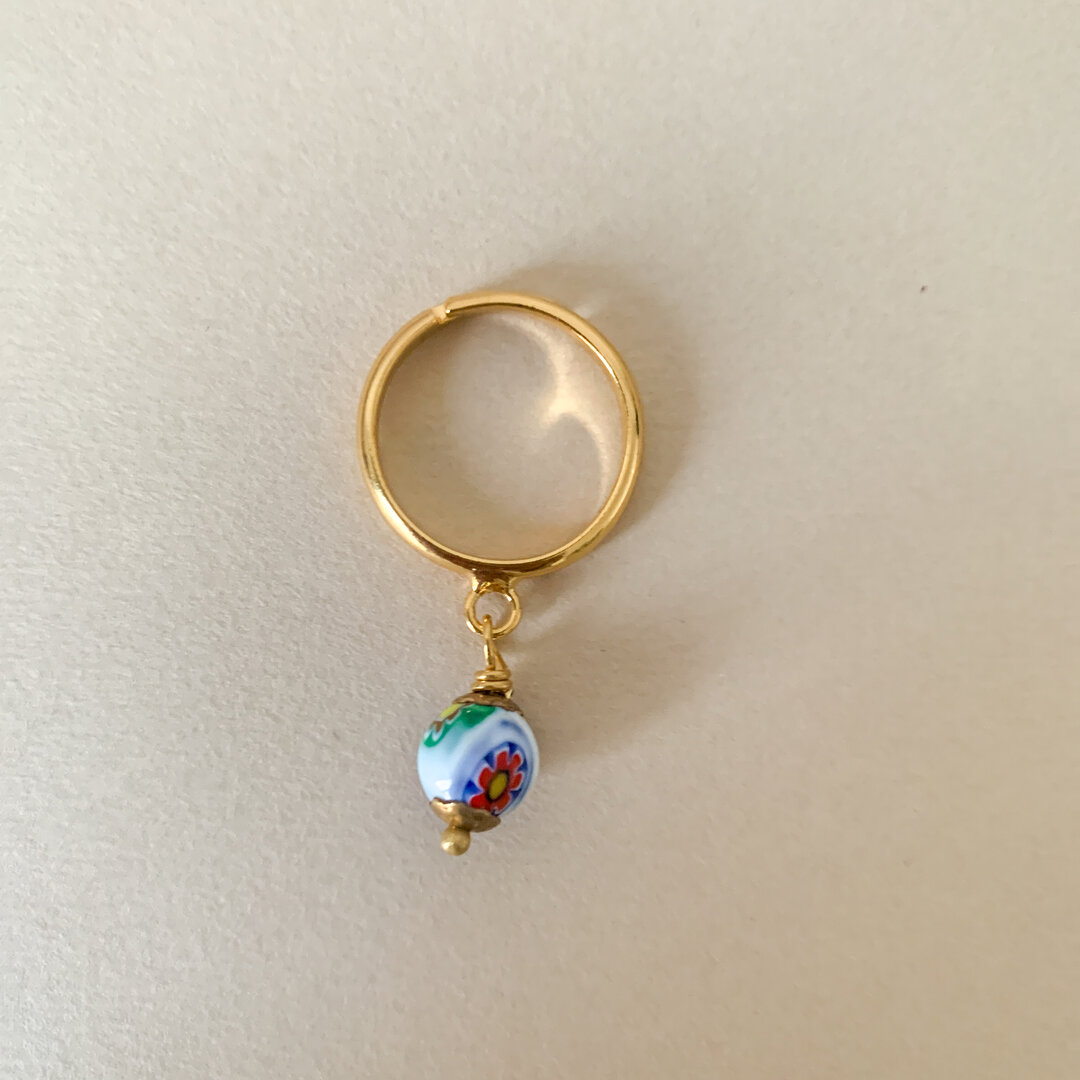 Bague En Verre Style Murano BAM7 - Design Coloré Et Unique, Neuve Sans Emballage