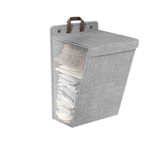 petit panier corbeille gris