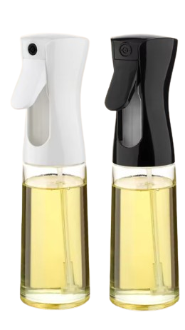 Spray en verre huile blanc et noir.