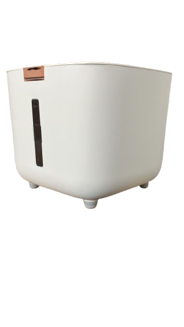 Boîte hermétique pour farine, céréales, riz, semoule 5 kg bouton rose gold vue 3 quart.