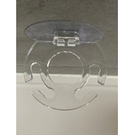 Porte-brosse à dents et dentifrice mural adhésif transparent discret vue du dessus transparent.