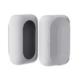 Boite support pour lingettes en silicone à ventouse design gris clair face et dos.