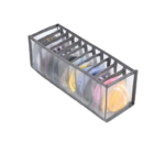 Panier organisateur de vêtements à compartiments 11 grilles chaussette gris.