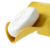 Supports savon solide, jaune fixé au mur.