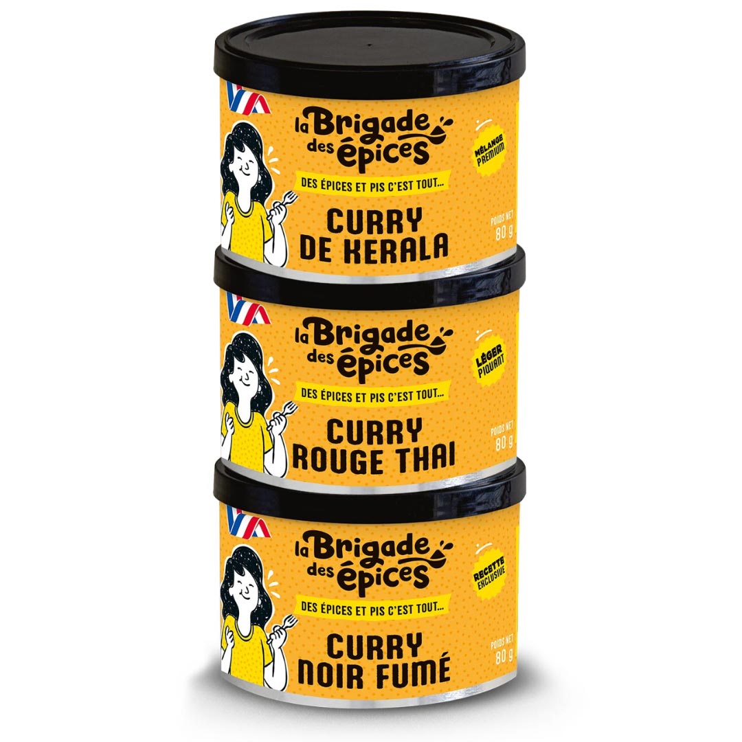 Lot de 3 Curry