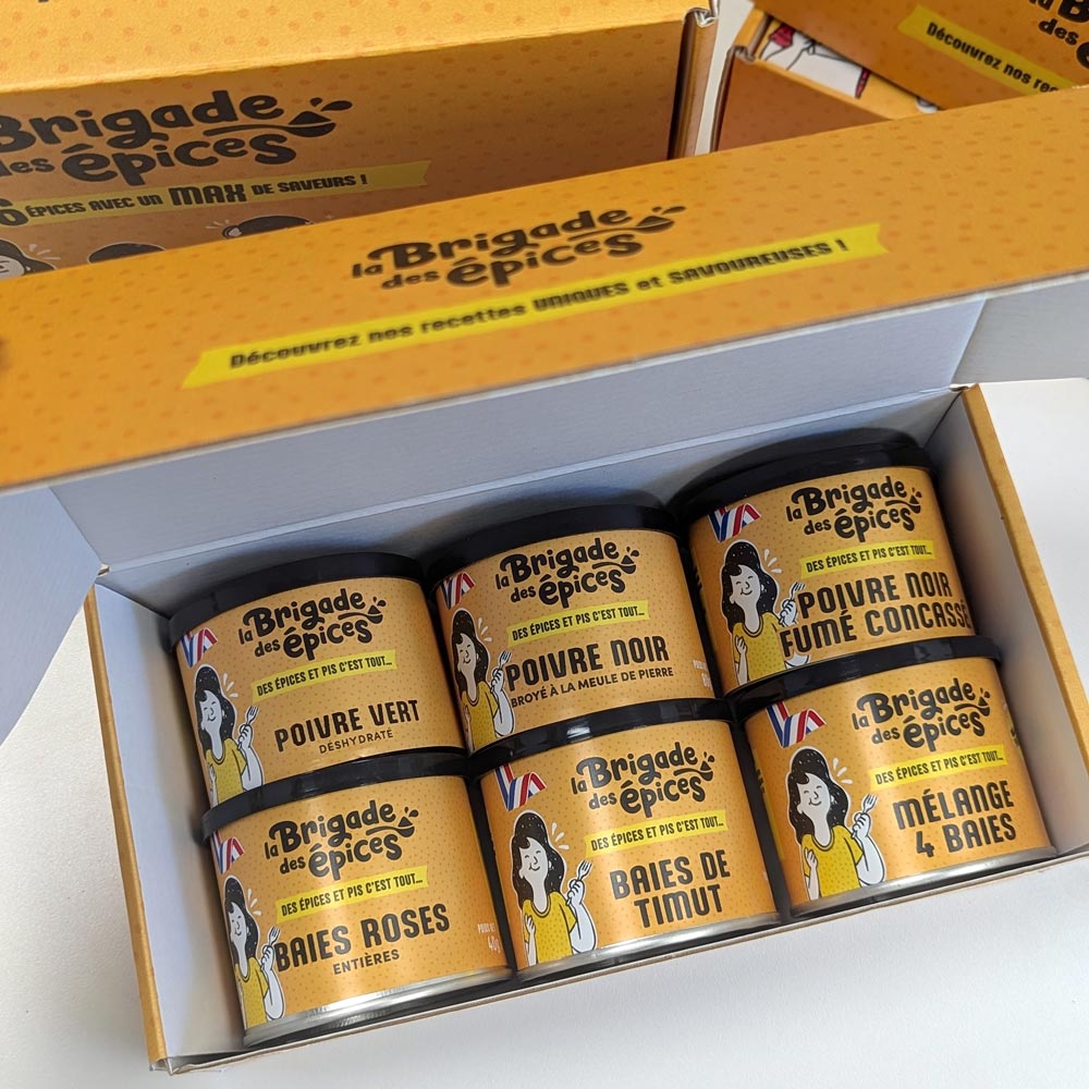 Coffret Poivres - Découverte 6 poivres d\'exception