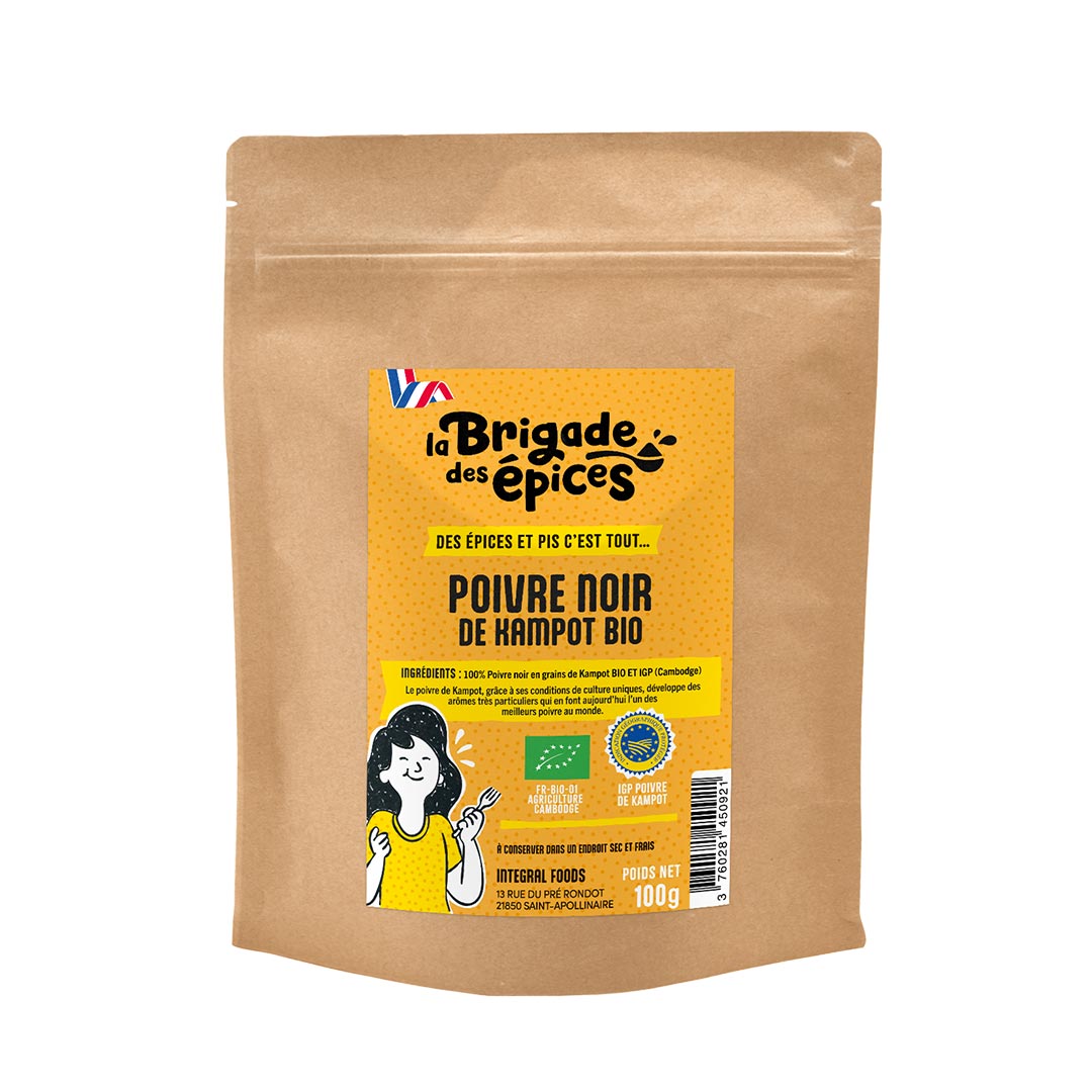 Poivre Noir en grains BIO et IGP de Kampot