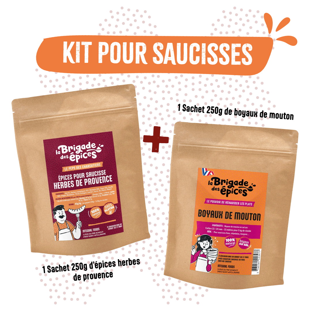 Kit pour saucisses aux herbes de Provence : Épices + Boyaux