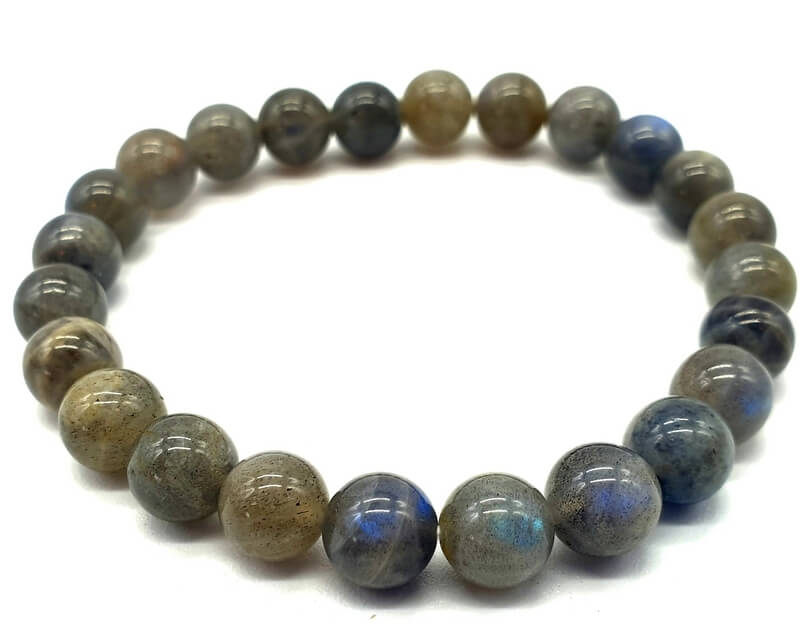 Bracelet Labradorite Baroque - 19 à 23 Cm, Bleu Gris, Neuf Avec étiquettes France Minéraux