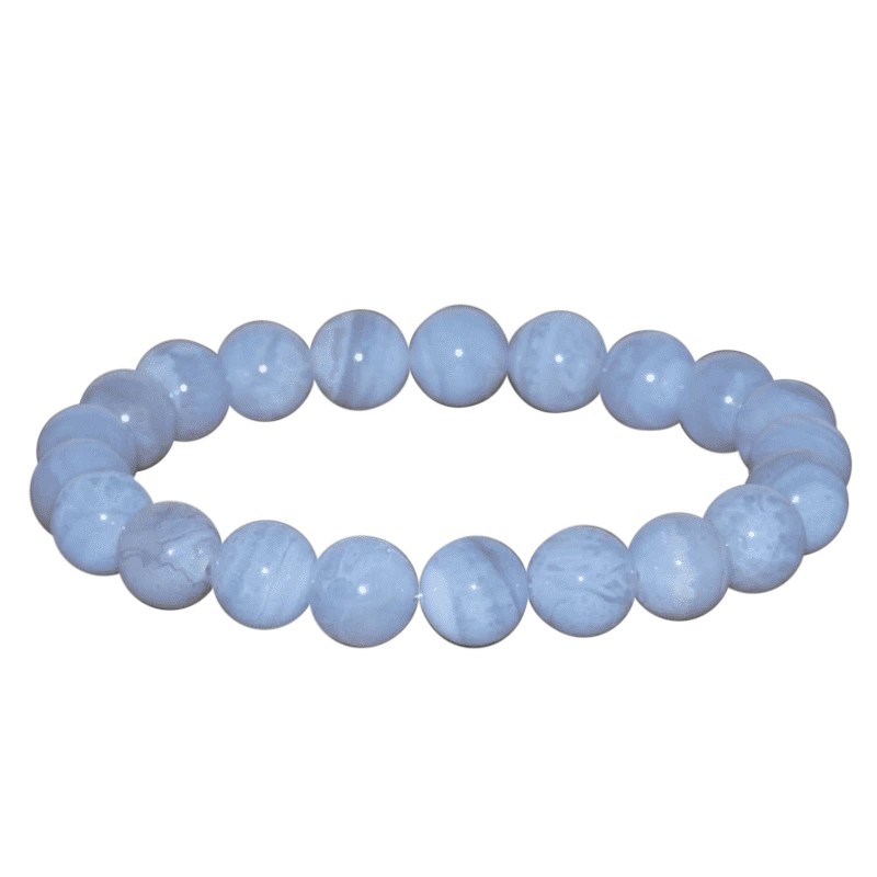 Bracelet Perles Calcédoine, Jade Et Péridot - Fait Main Sur Mesure - Pierre 8mm - France