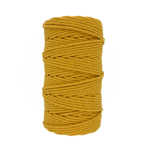 Fil coton Torsadé JAUNE MOUTARDE Macramé, 100% Français, 500G