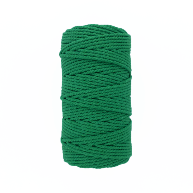 Fil coton Torsadé VERT EMERAUDE Macramé, 100% Français, 500G