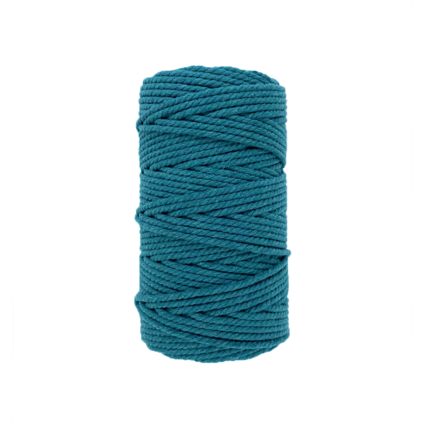 Fil coton Torsadé BLEU CANARD Macramé, 100% Français, 500G