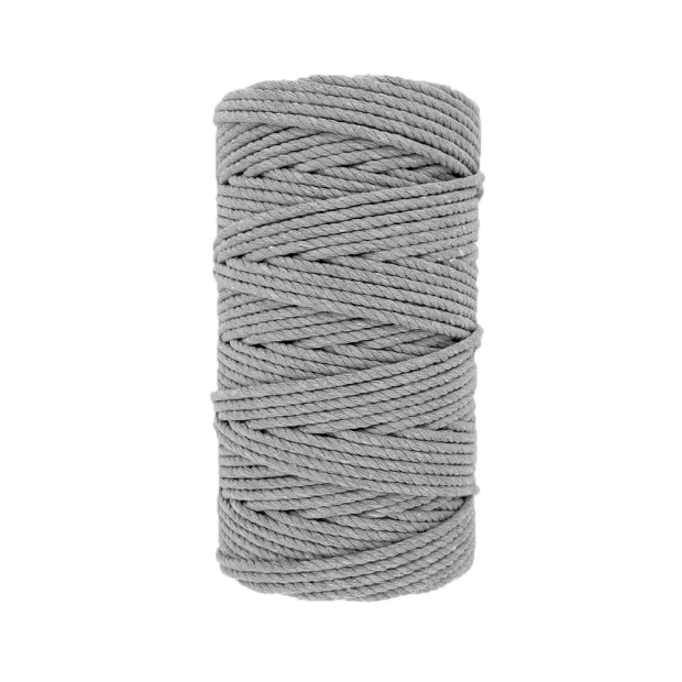 Fil coton Torsadé GRIS PERLE Macramé, 100% Français, 500G