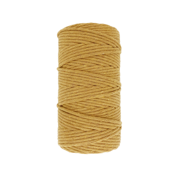 Fil coton Peigné JAUNE CURRY Macramé, 100% Français, 500G