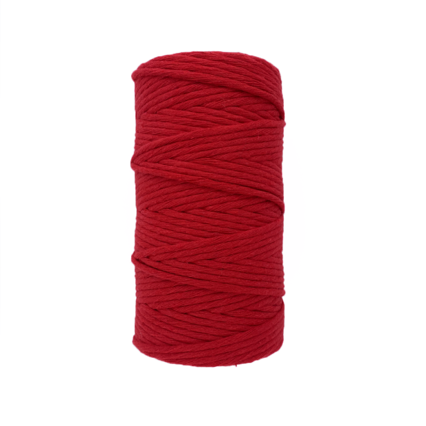 Fil coton Peigné ROUGE Macramé, 100% Français, 500G