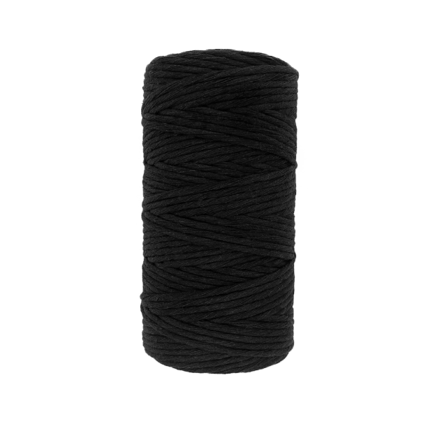 Fil coton Peigné NOIR Macramé, 100% Français, 500G