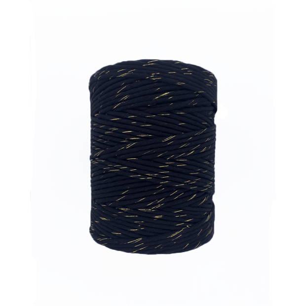 Fil coton Peigné NOIR/OR Macramé