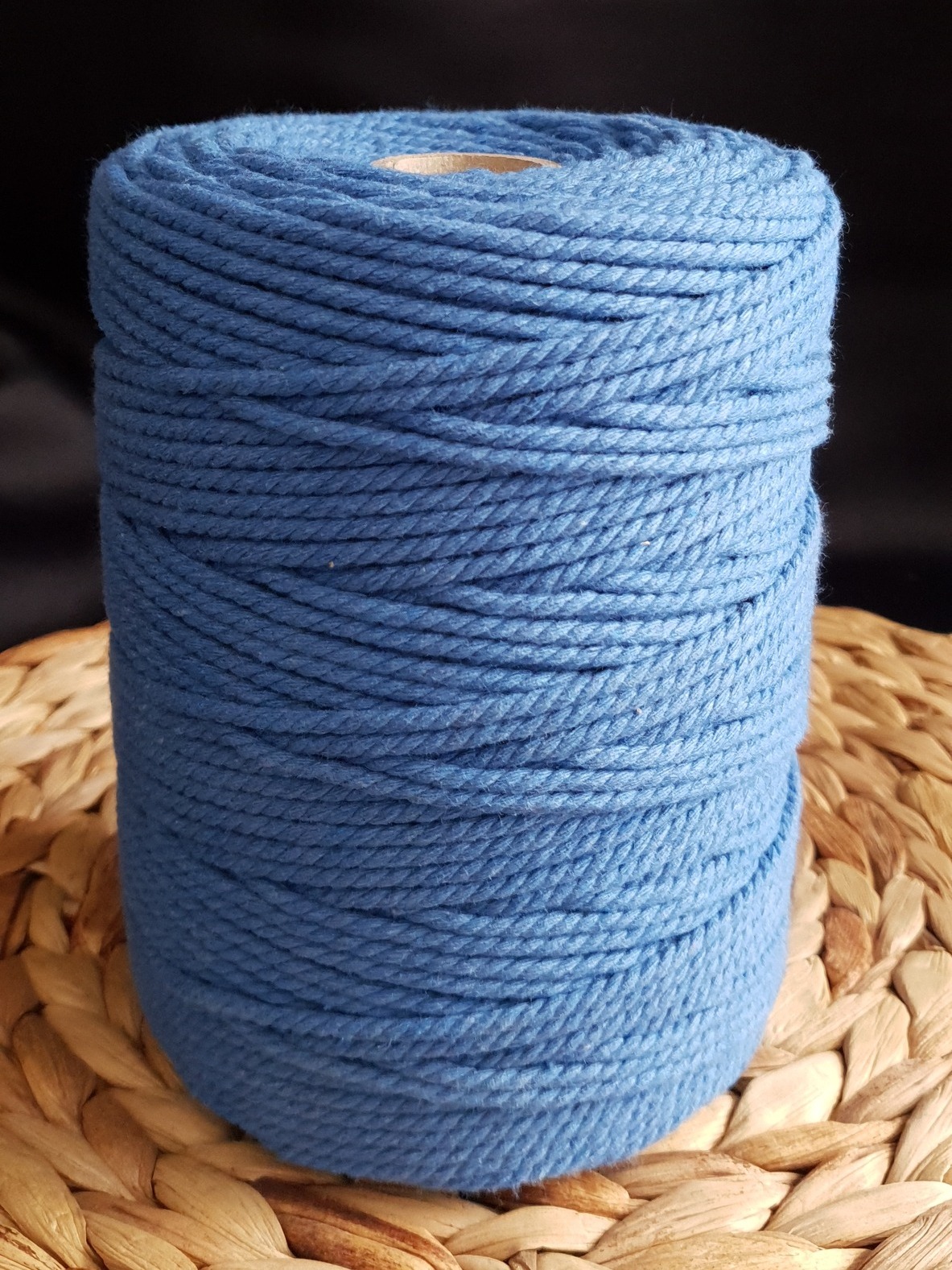 Fil coton Torsadé BLEU PASTEL Macramé, 100% Français, 1KG