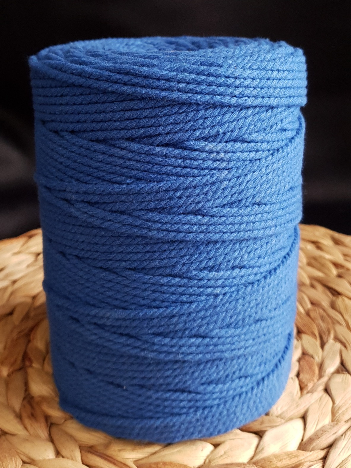 Fil coton Torsadé BLEU ROI Macramé, 100% Français, 1KG