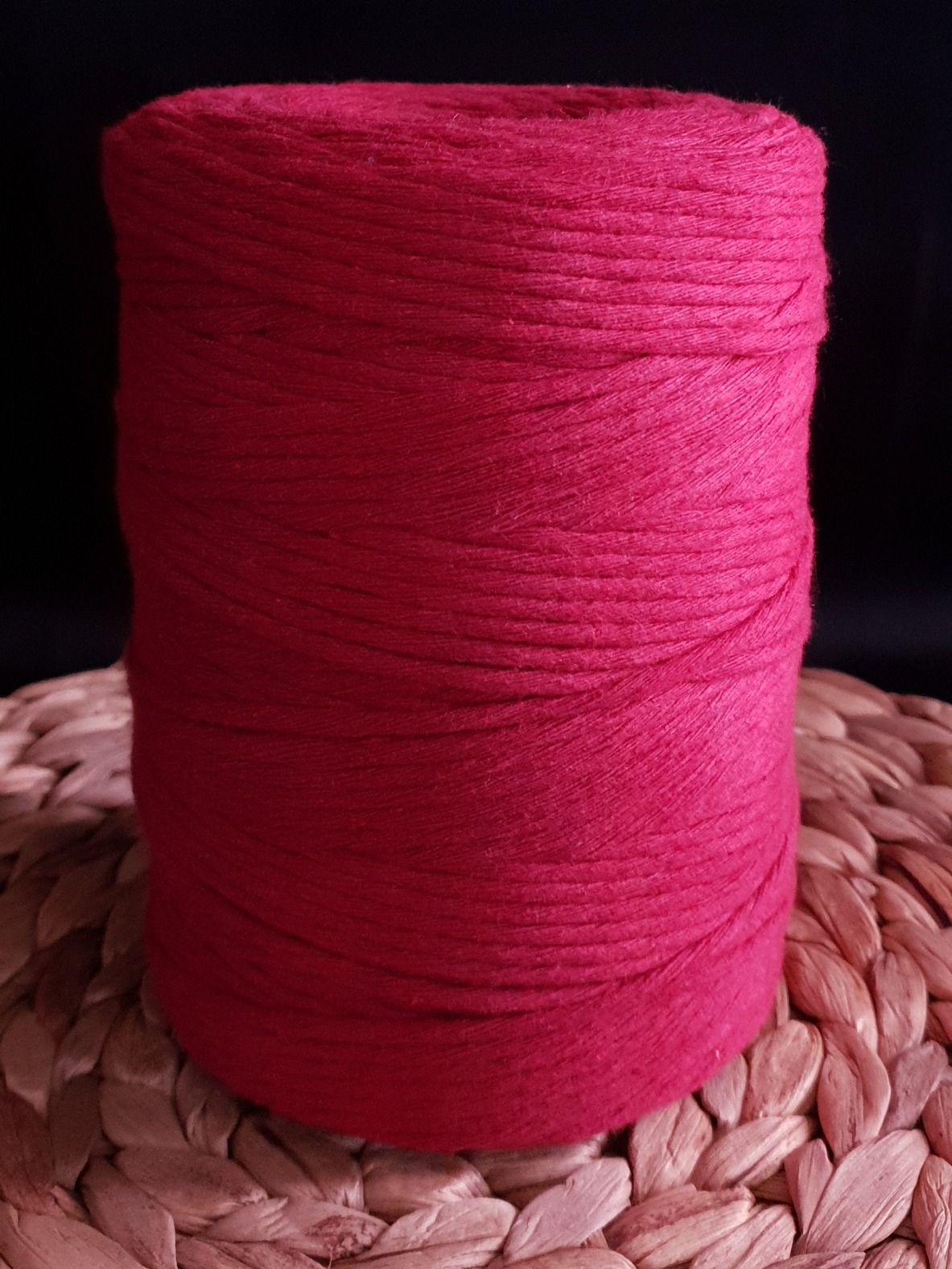 Fil coton Peigné ROUGE CERISE Macramé, 100% Français, 1KG