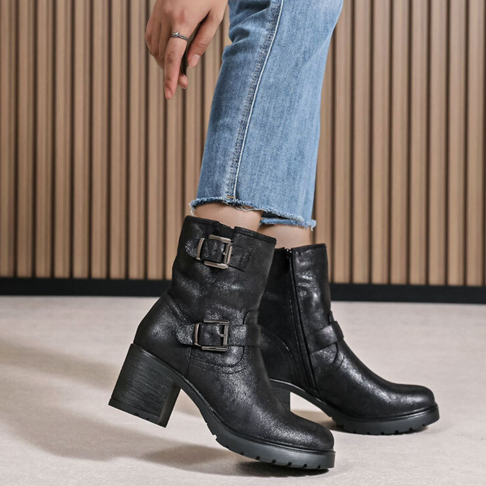 Bottines Delphine Noires irisées -ByMJBoutique