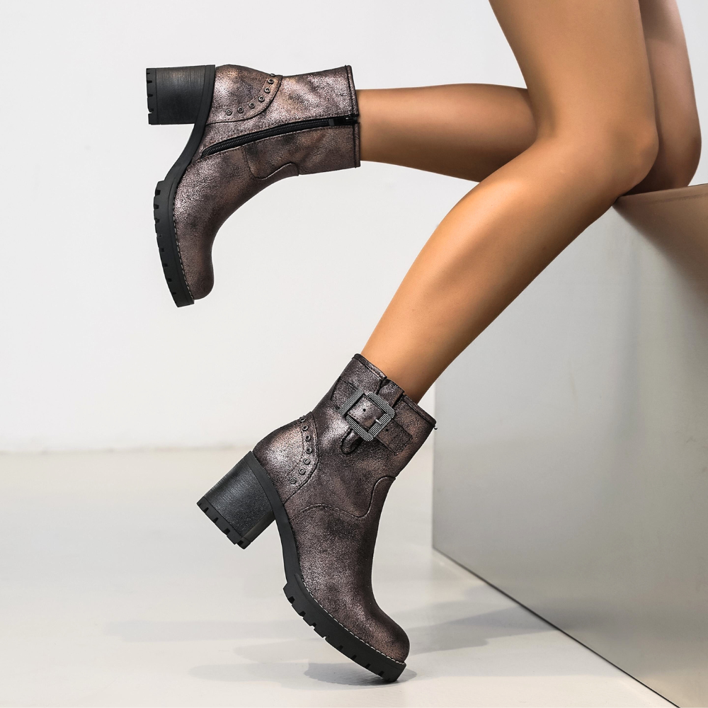 Bottines à talon ALEXA Metalisées-ByMJBoutique