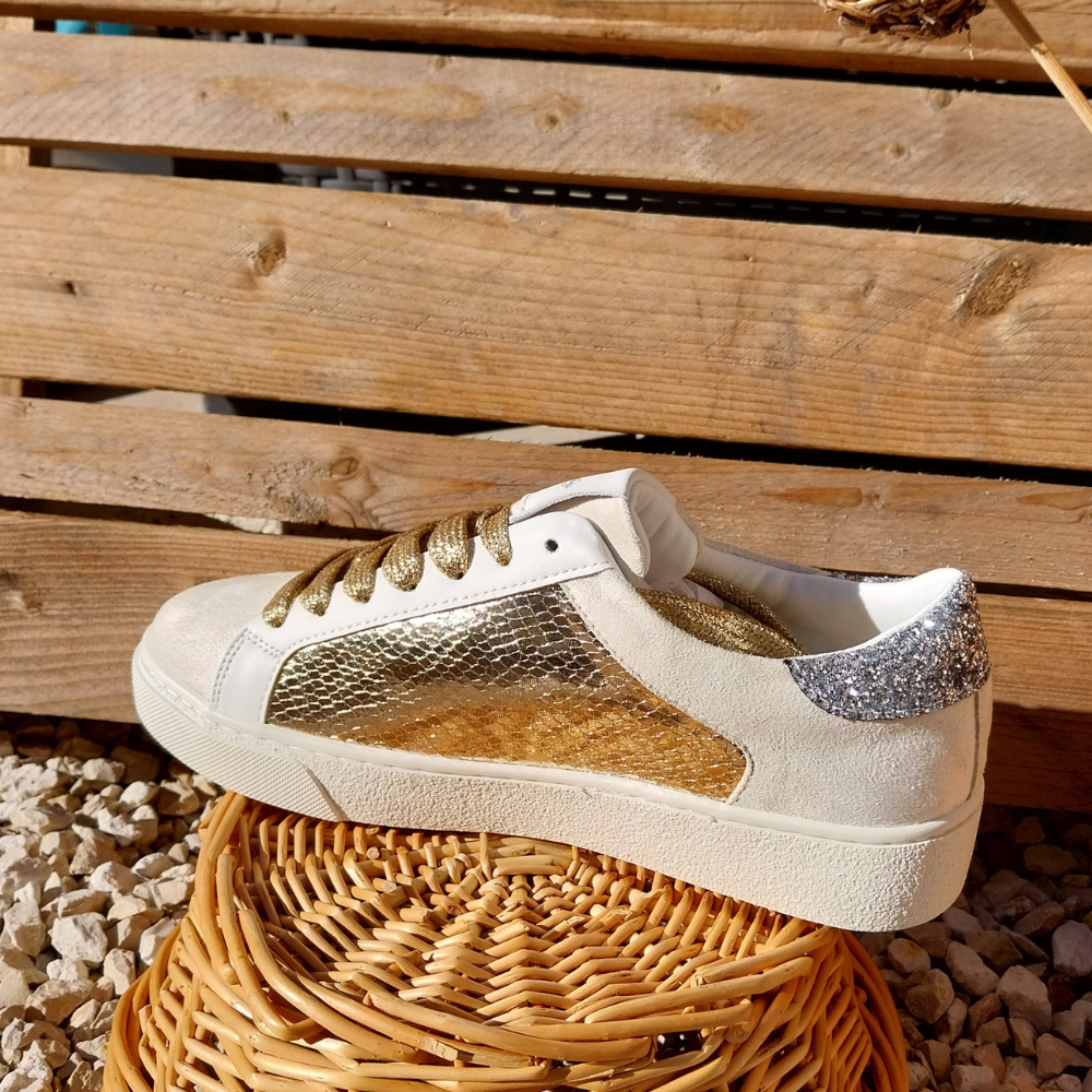 Baskets à lacets VANESSA Dorées- ByMJBoutique (3)