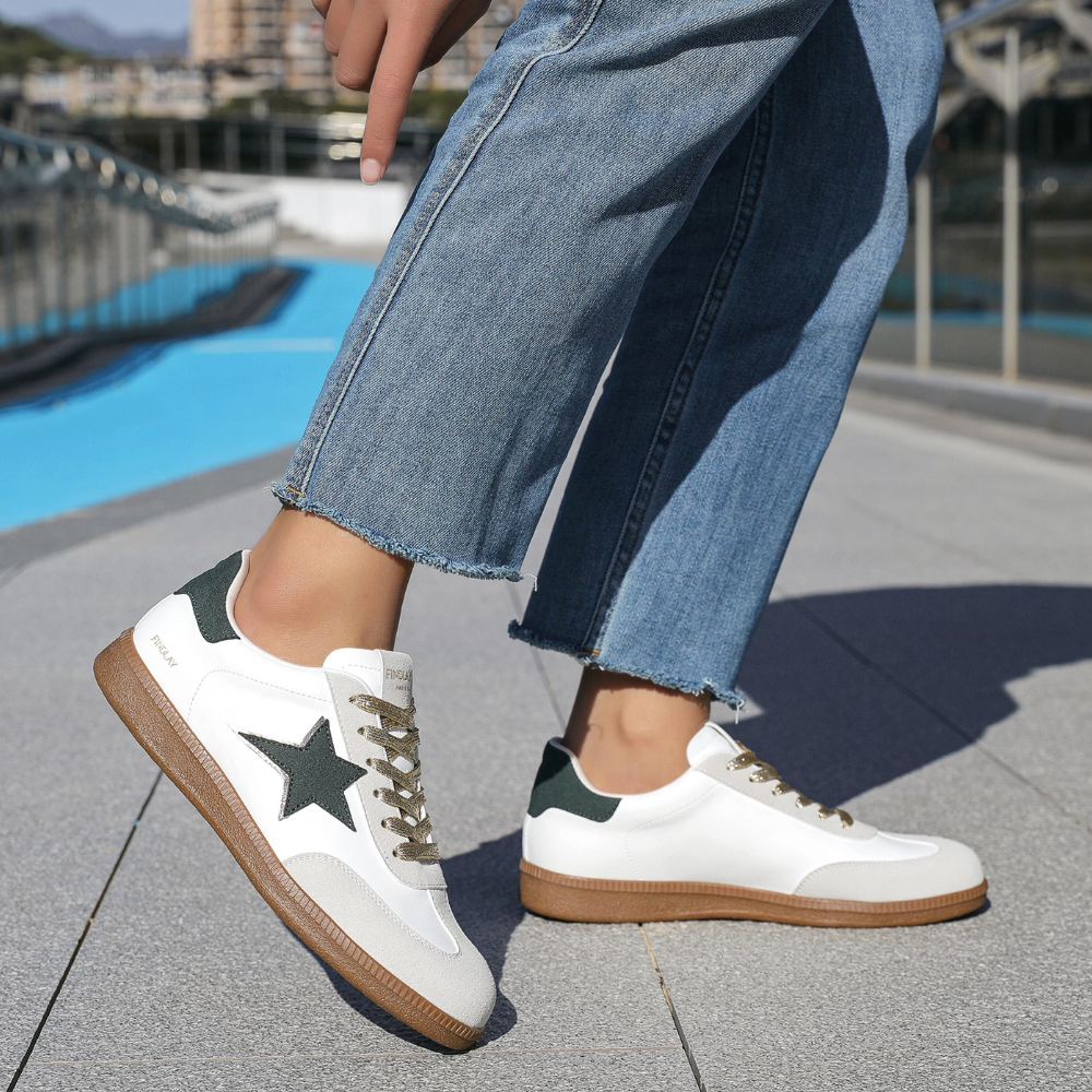 Baskets a lacets FAUSTINE kaki- By MJBoutique