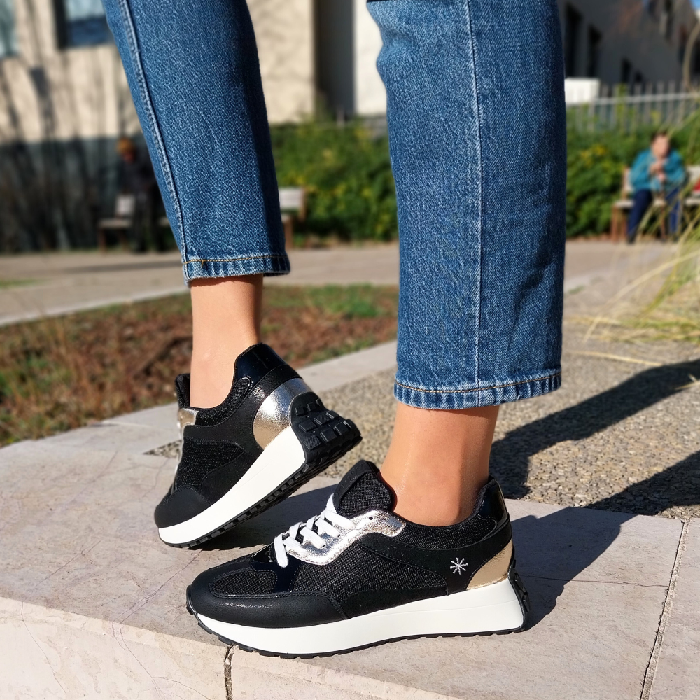 Baskets compensées PAULA Noires- By MJ Boutique (1)
