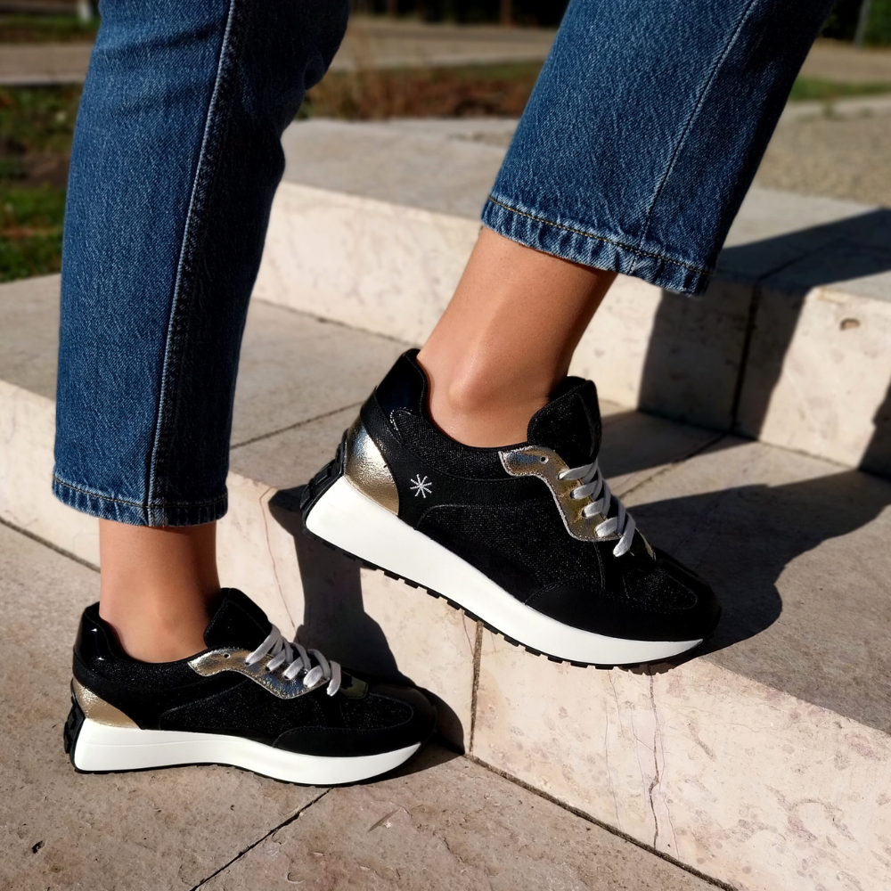 Baskets compensées PAULA Noires- By MJ Boutique (2)
