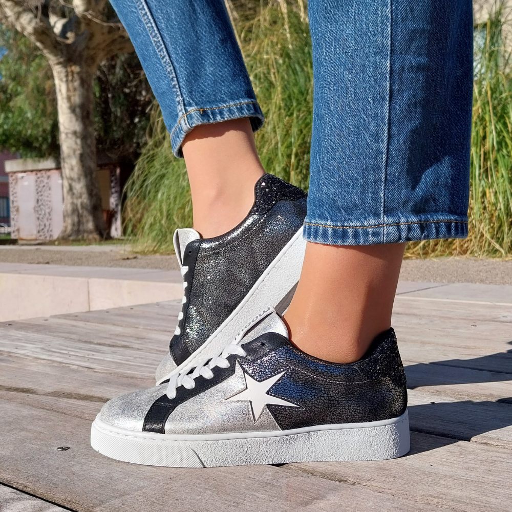 Baskets à lacets AGATHE argent- By MJ Boutique (5)