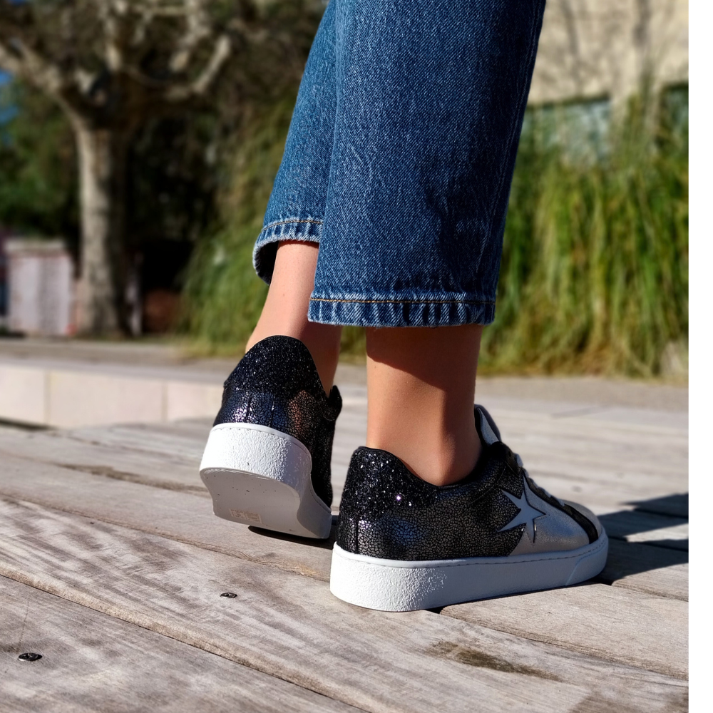 Baskets à lacets AGATHE argent- By MJ Boutique (6)