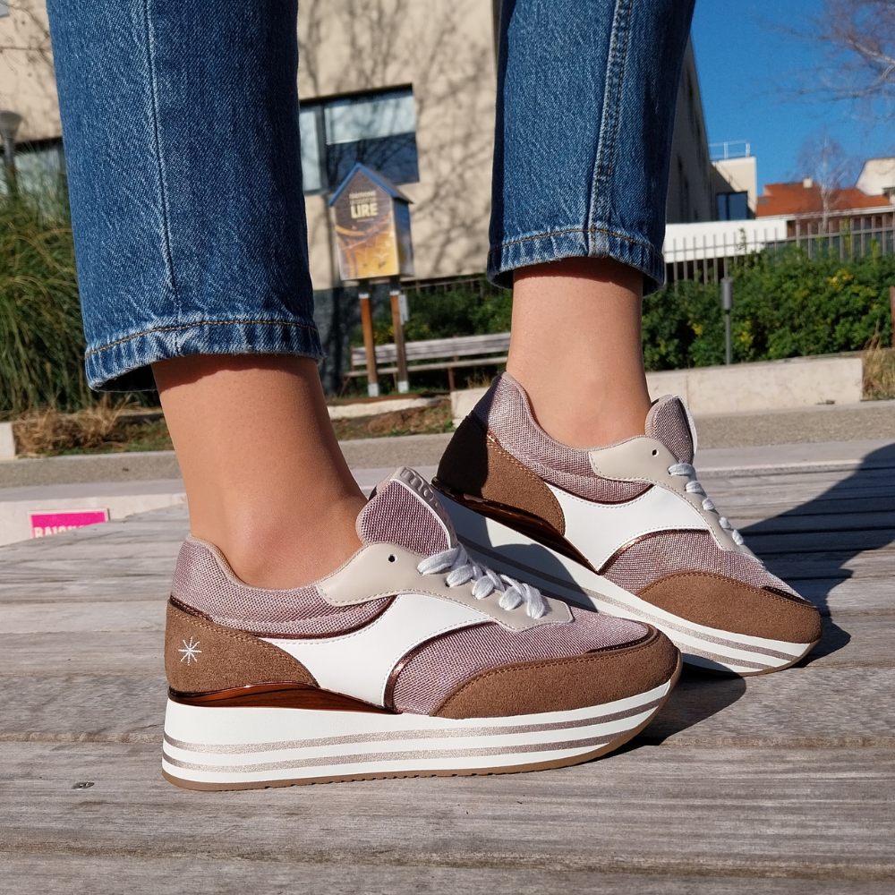 Baskets compensées CHARLOTTE Taupes-ByMJBoutique 8