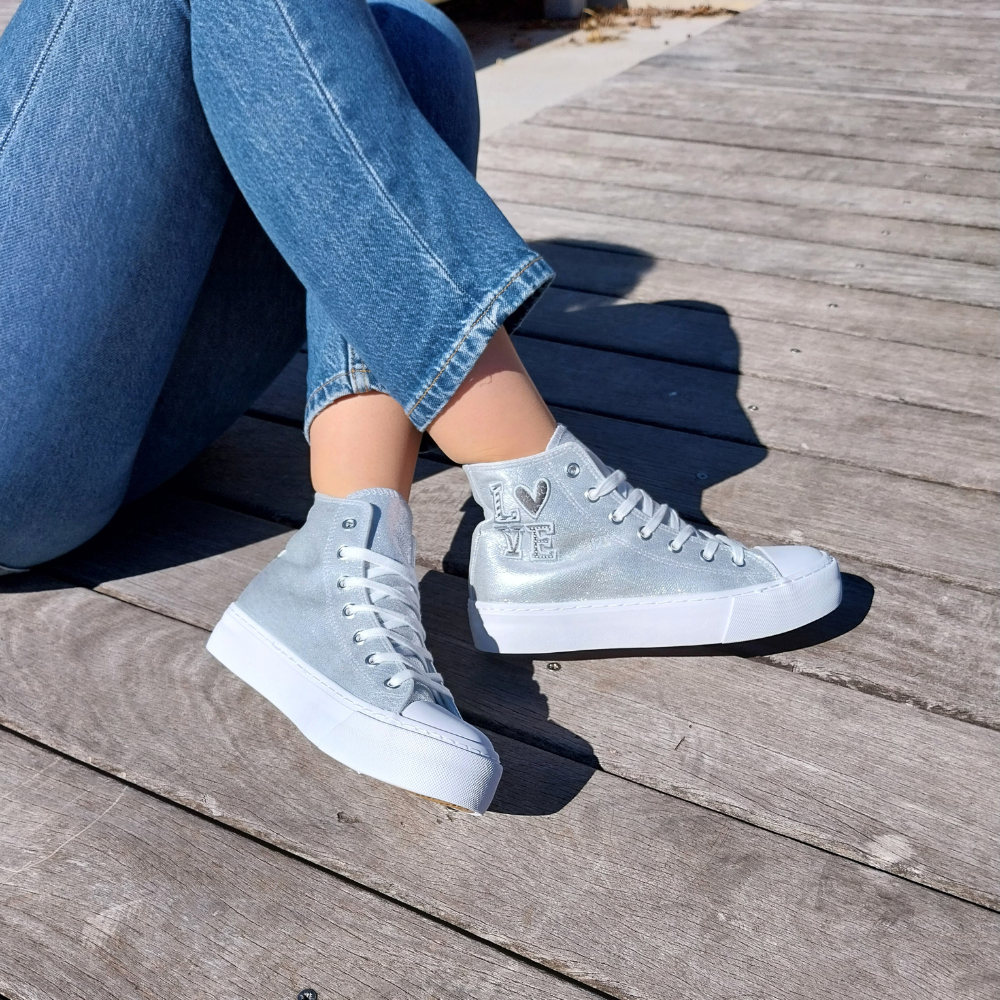 baskets montantes LOVE Silver 3- ByMJboutique