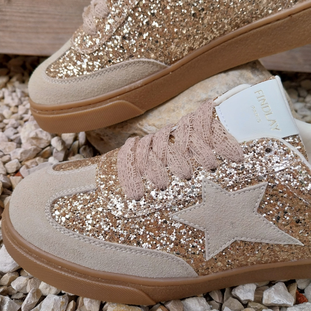 Baskets etoile a lacets TILIA dorées 5 - By MJ Boutique