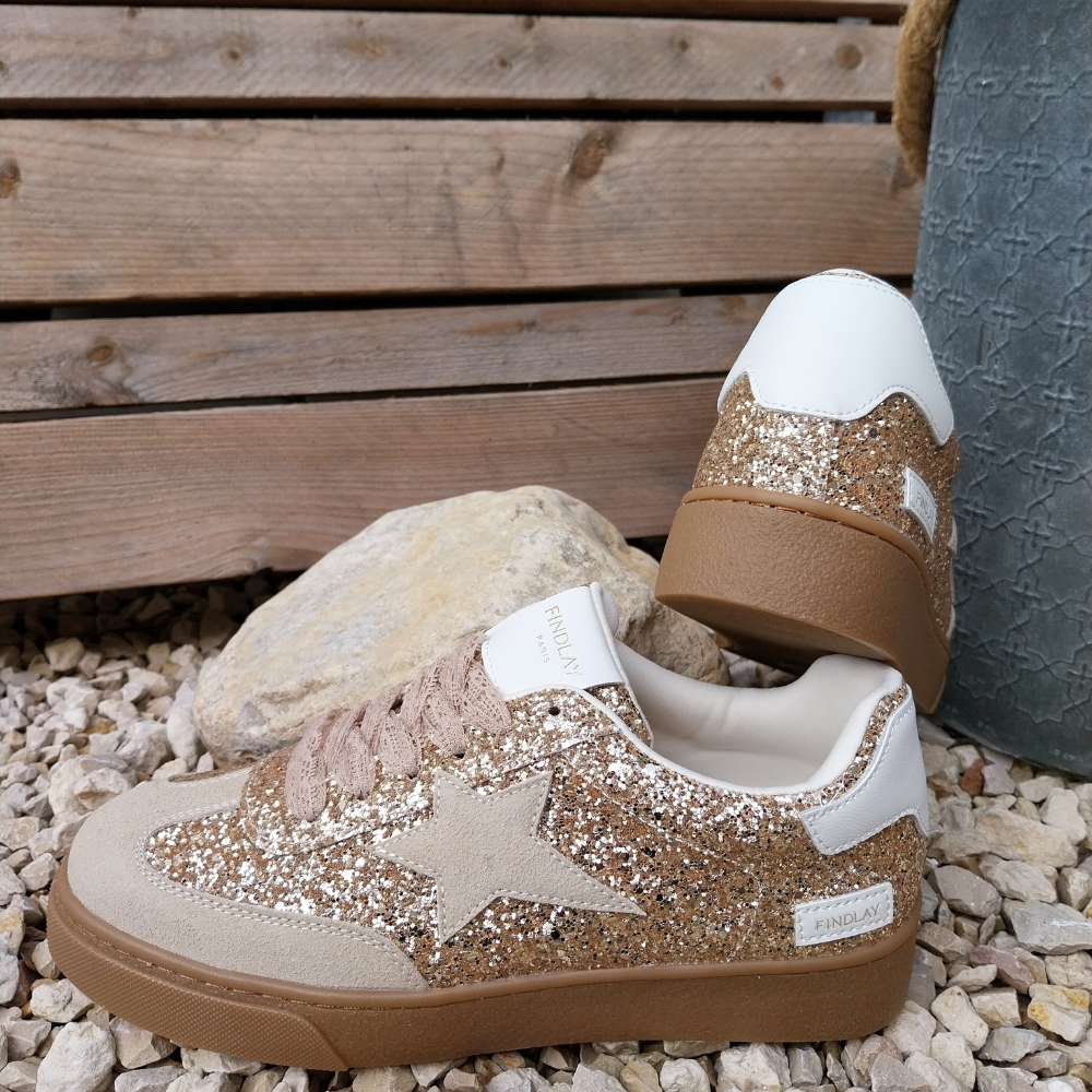 Baskets etoile a lacets TILIA dorées 4 - By MJ Boutique