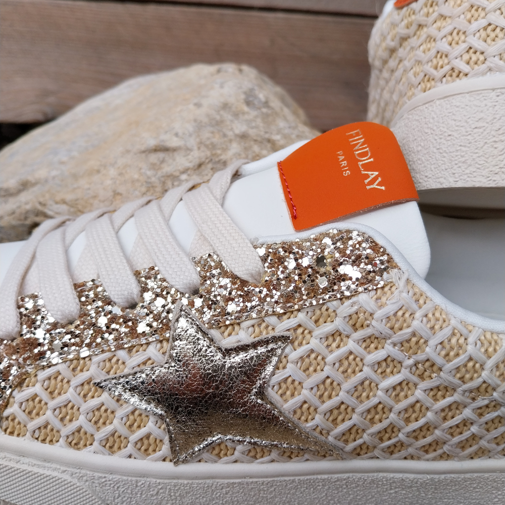 Baskets étoile a lacets - EMY- Orange 4-Bymj boutique