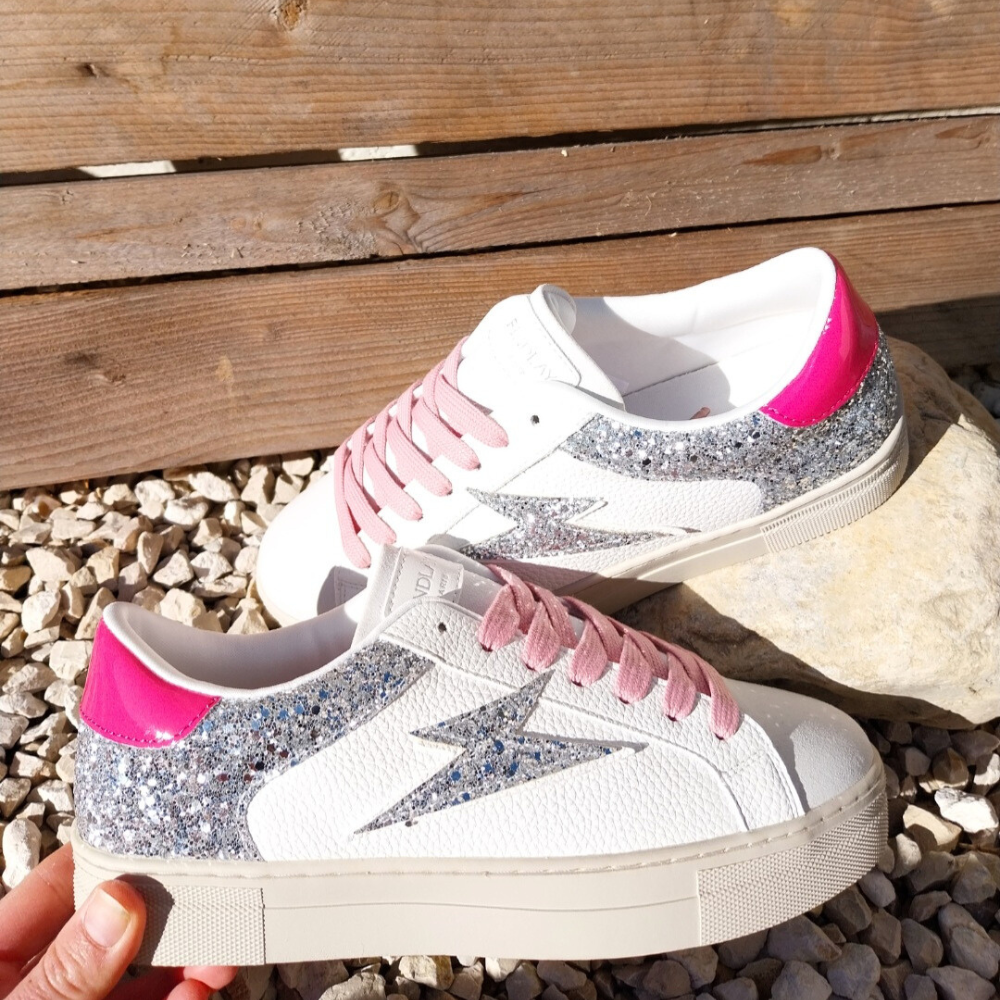 Baskets éclair à lacets -claudia - rose -Bymjboutique (2)