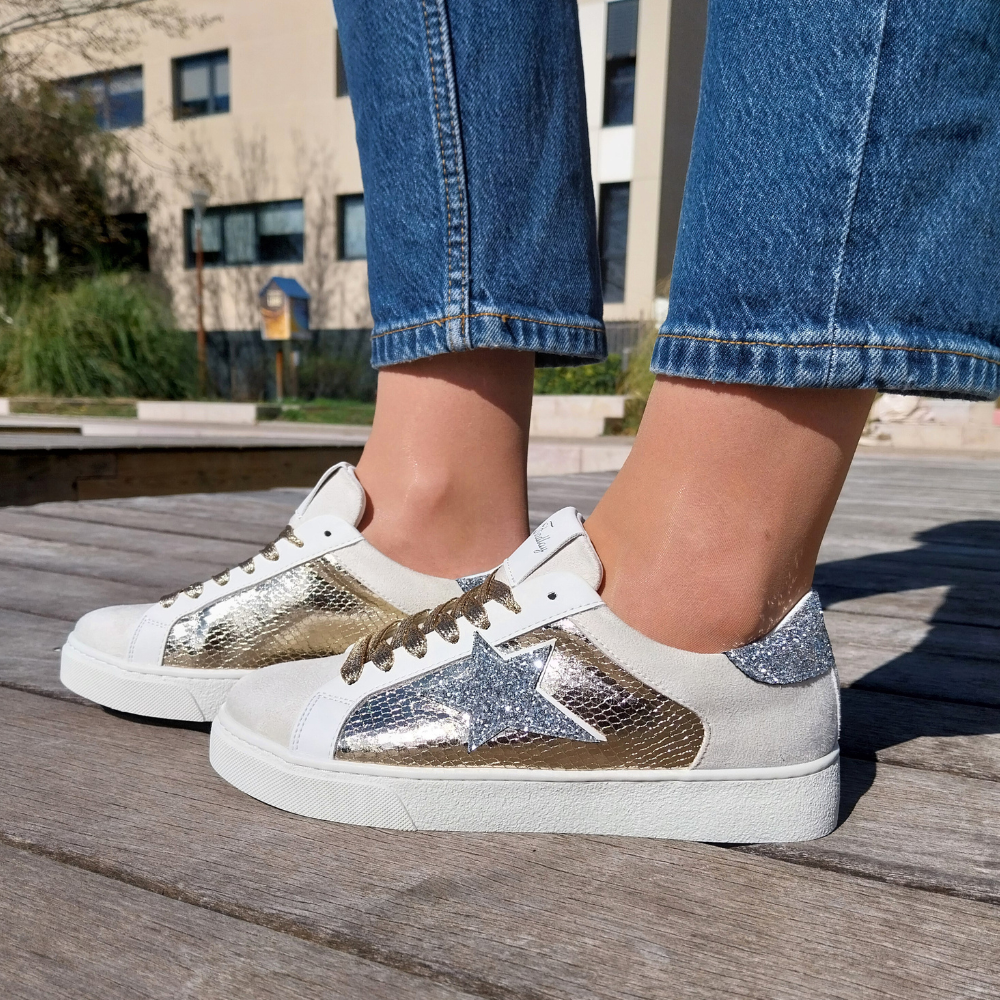 Baskets à lacets VANESSA Dorées- ByMJBoutique (4)