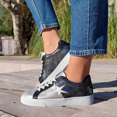 Baskets à lacets AGATHE argent- By MJ Boutique (5)