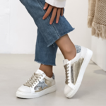 Baskets à lacets VANESSA Dorées-bymjboutique