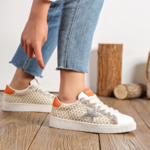 Baskets étoile a lacets - EMY- Orange -Bymj boutique