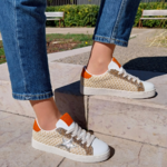 Baskets étoile a lacets - EMY- Orange 2-Bymj boutique